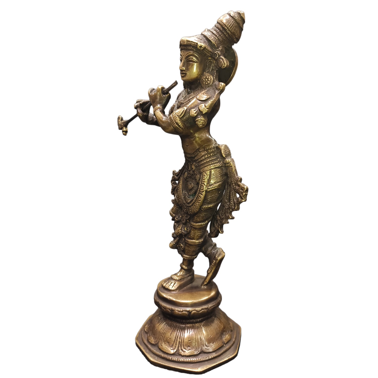 Krishna With Flute (Antique Finish)