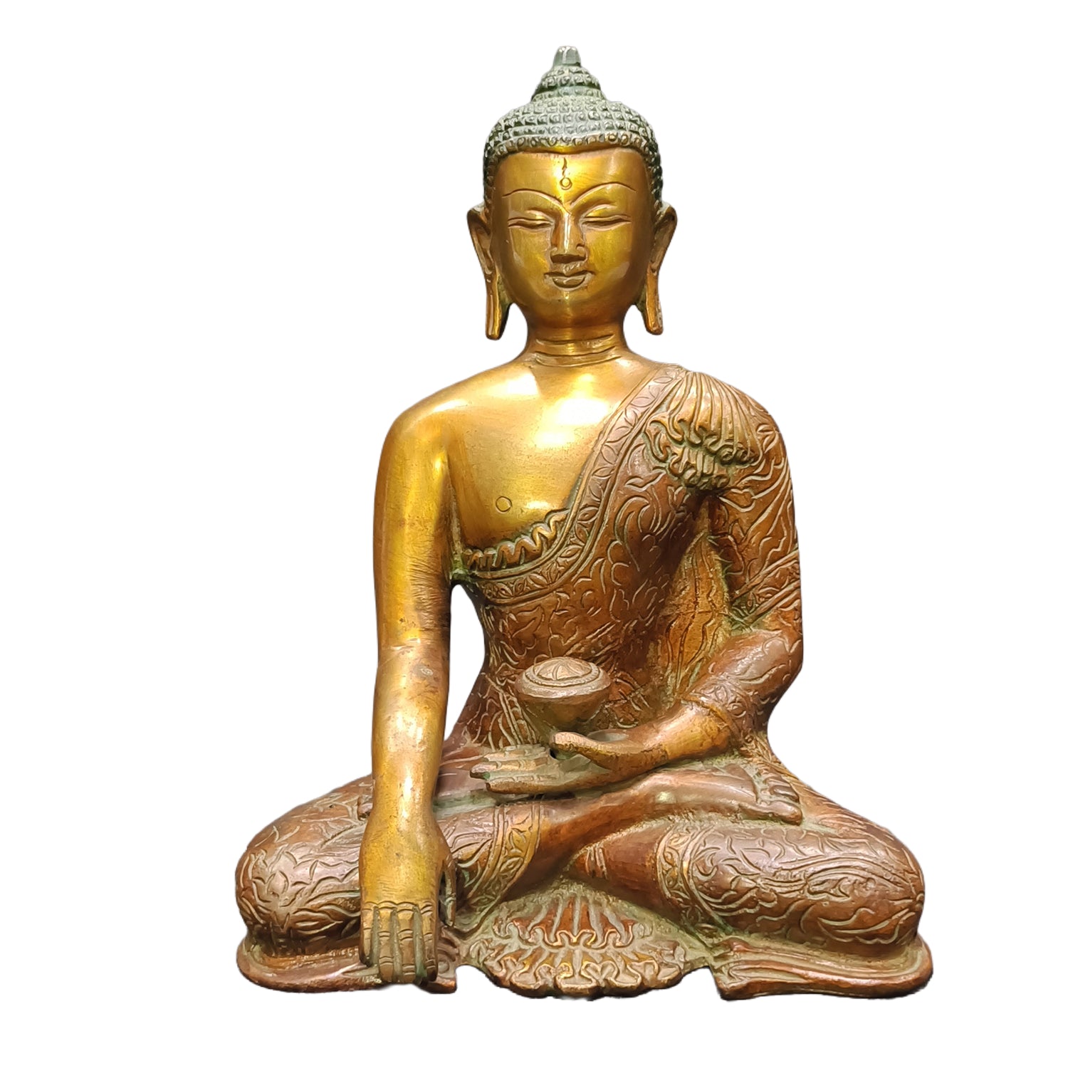 Buddha Sitting (Chocolate & Gold Colour)