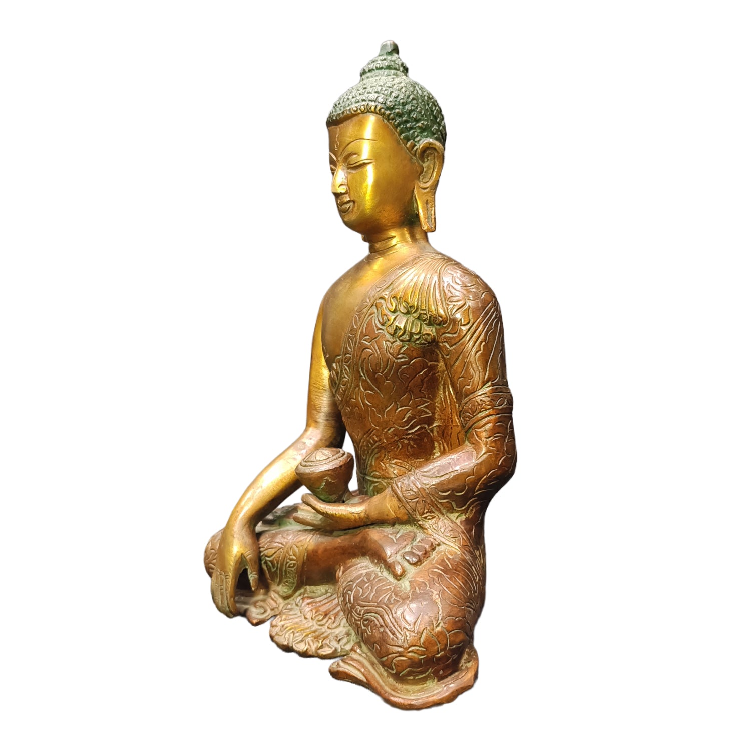 Buddha Sitting (Chocolate & Gold Colour)