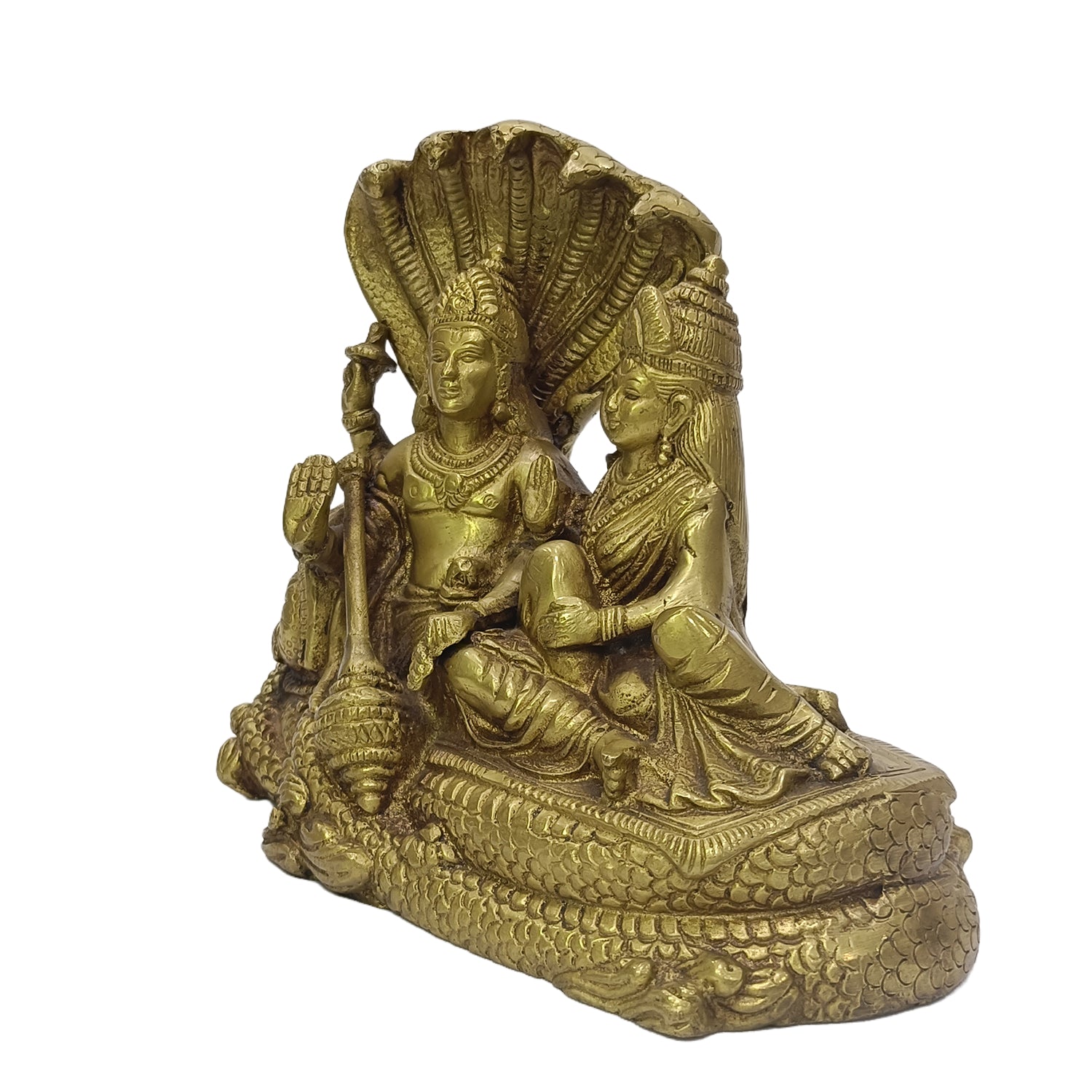 Vishnu Lakshmi Sitting On Snake