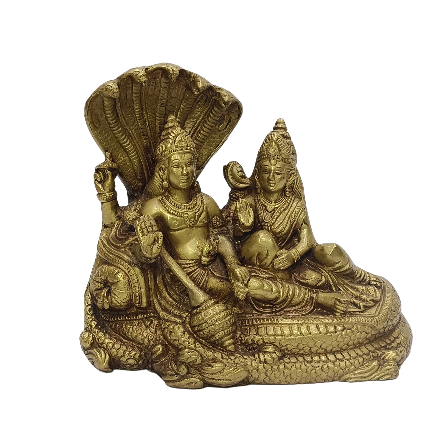 Vishnu Lakshmi Sitting On Snake