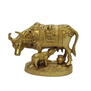 Cow & Calf With Lakshmi (Brass Colour)