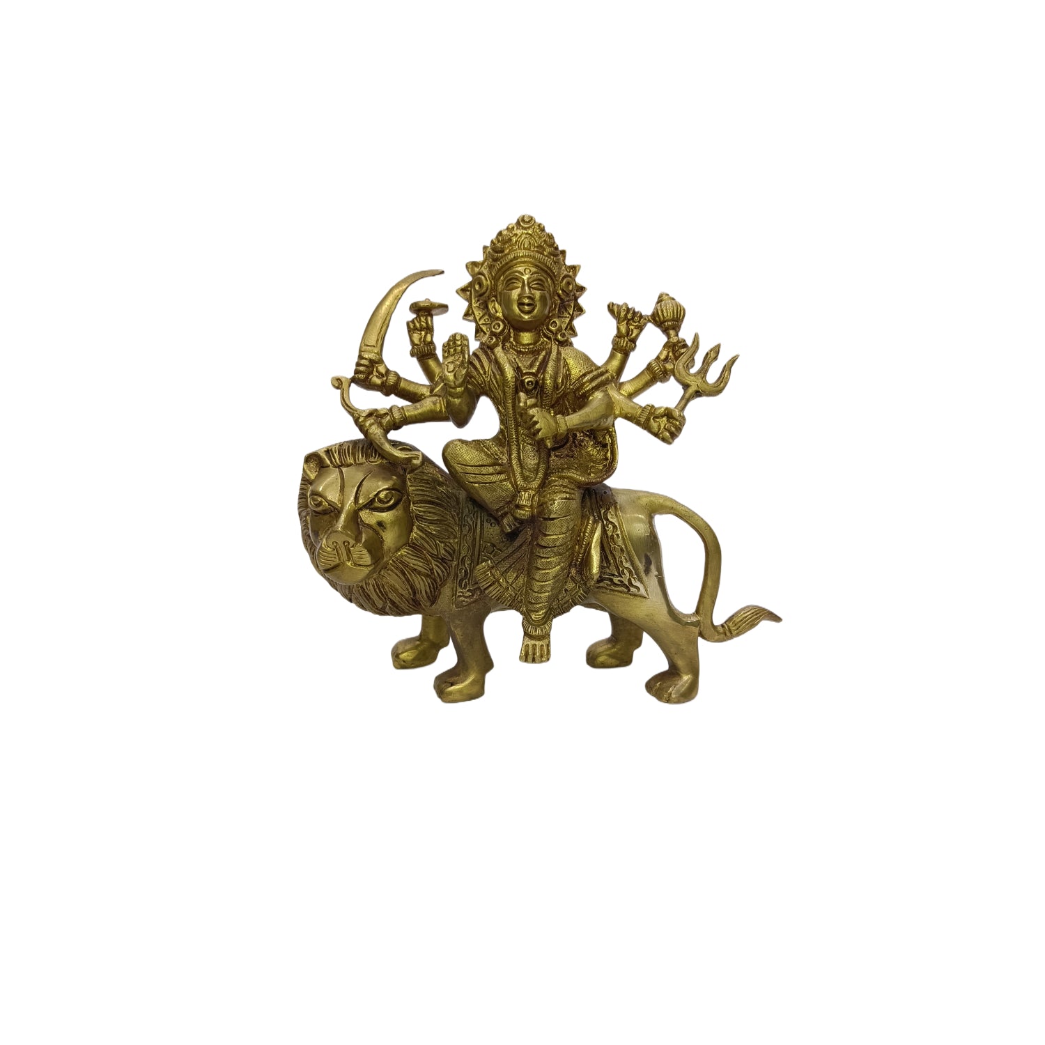 Durga Sitting On Lion With Eight Arm