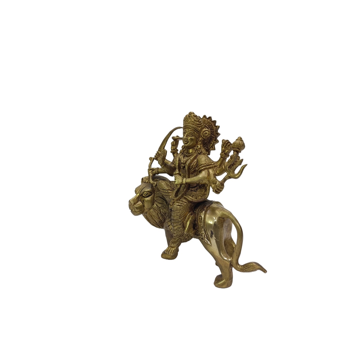 Durga Sitting On Lion With Eight Arm