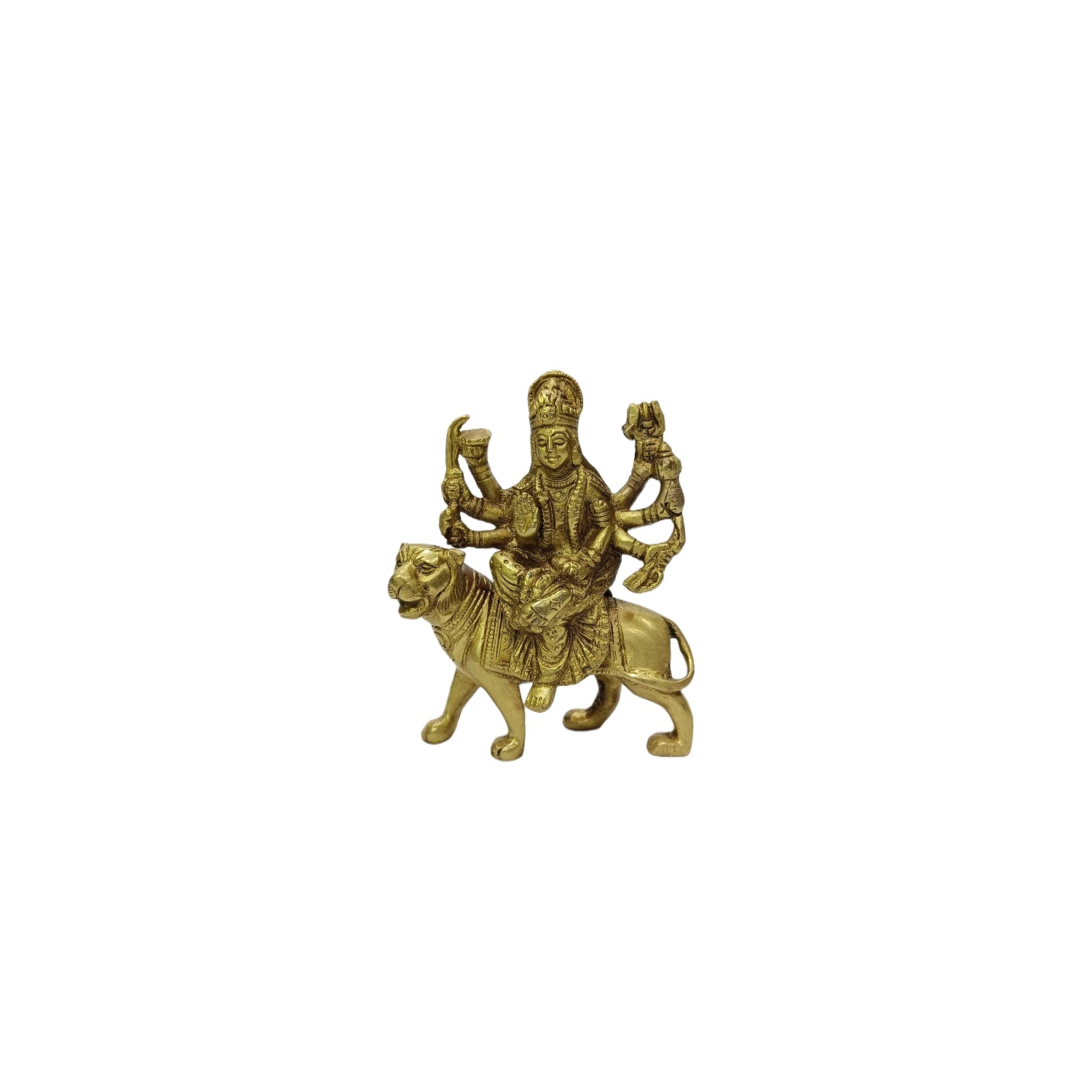 Durga Sitting On Tiger With Eight Arm