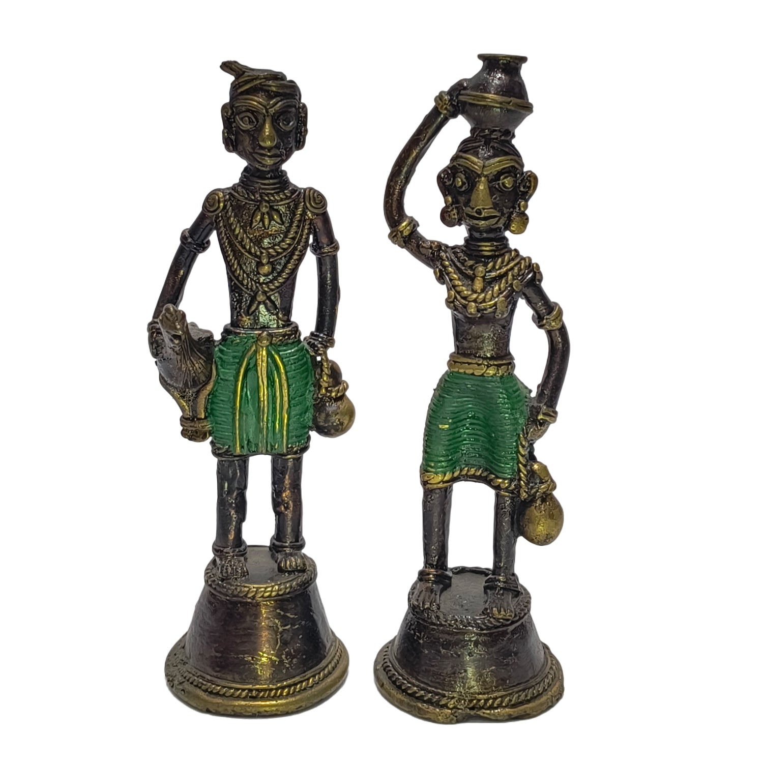 Tribal Model Man & Women Green Colour Set Of 2