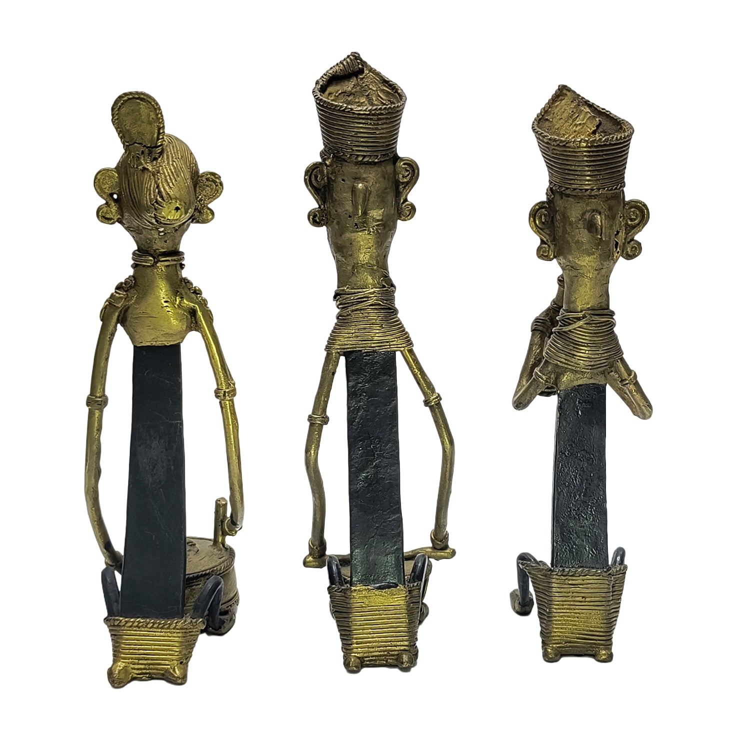 Tribal Model Man & Women Sitting Music Set Of 3