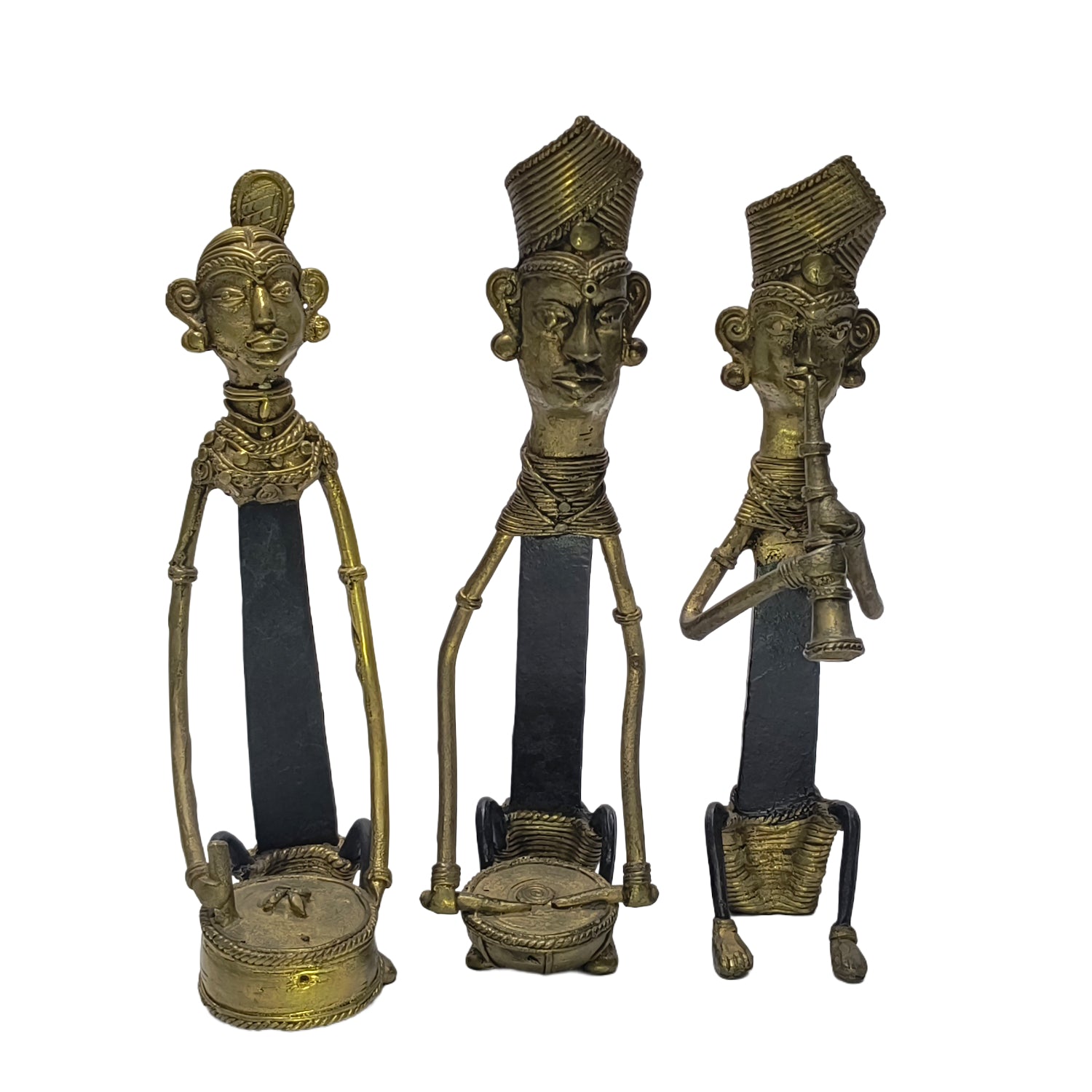 Tribal Model Man & Women Sitting Music Set Of 3