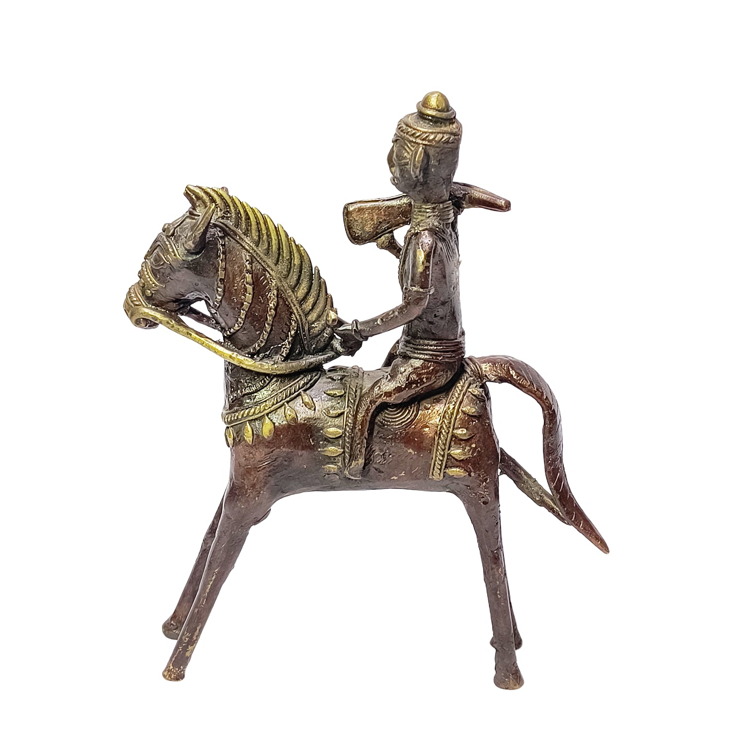 Tribal Model Horse With Rider