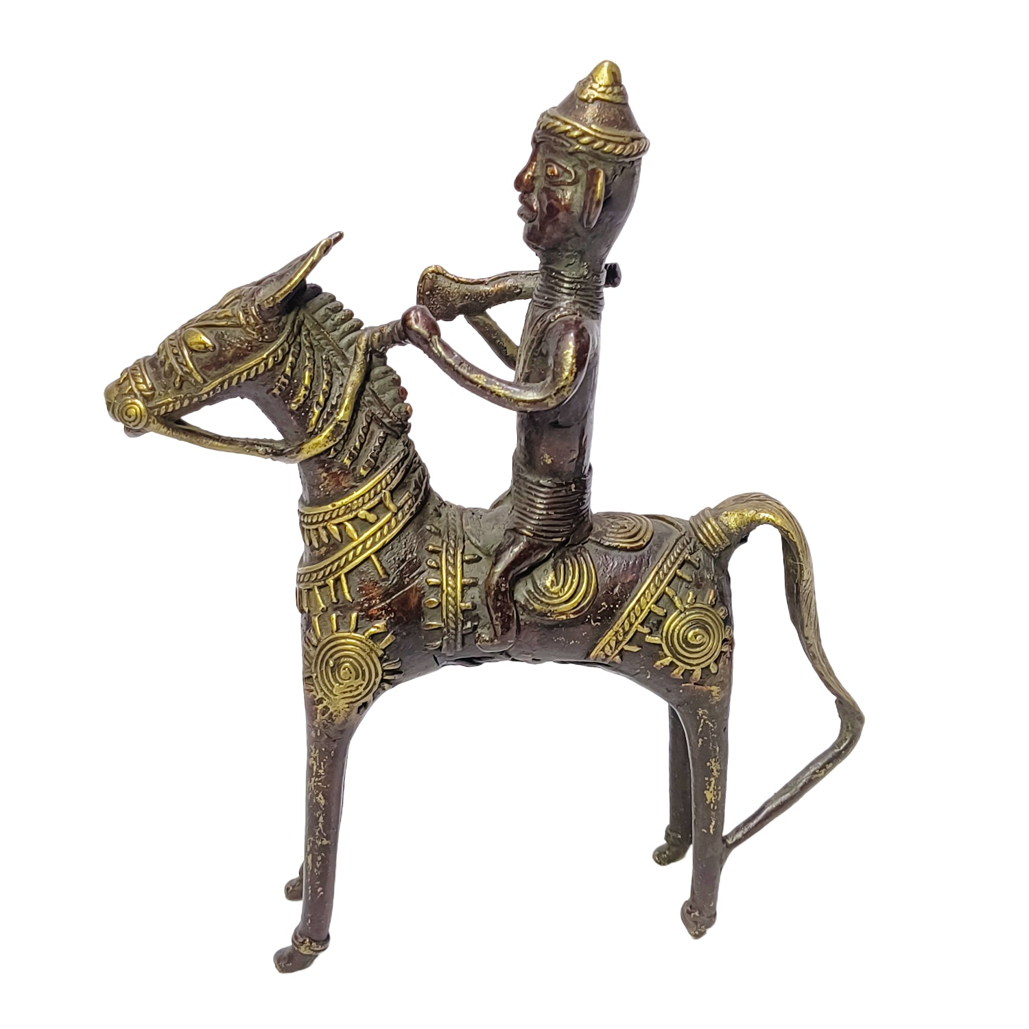 Tribal Model Horse With Rider