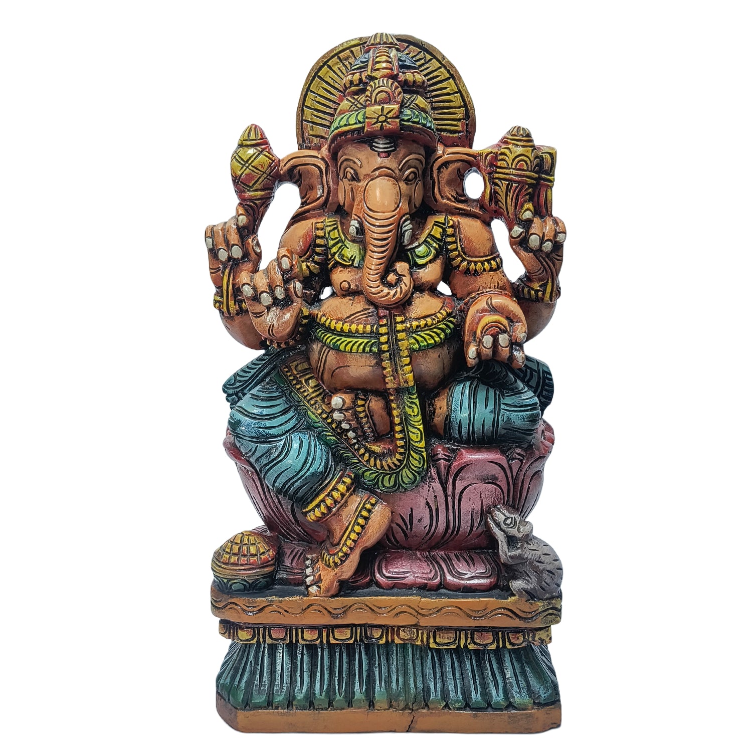 Ganesh Sitting (Orange Colour Painted)