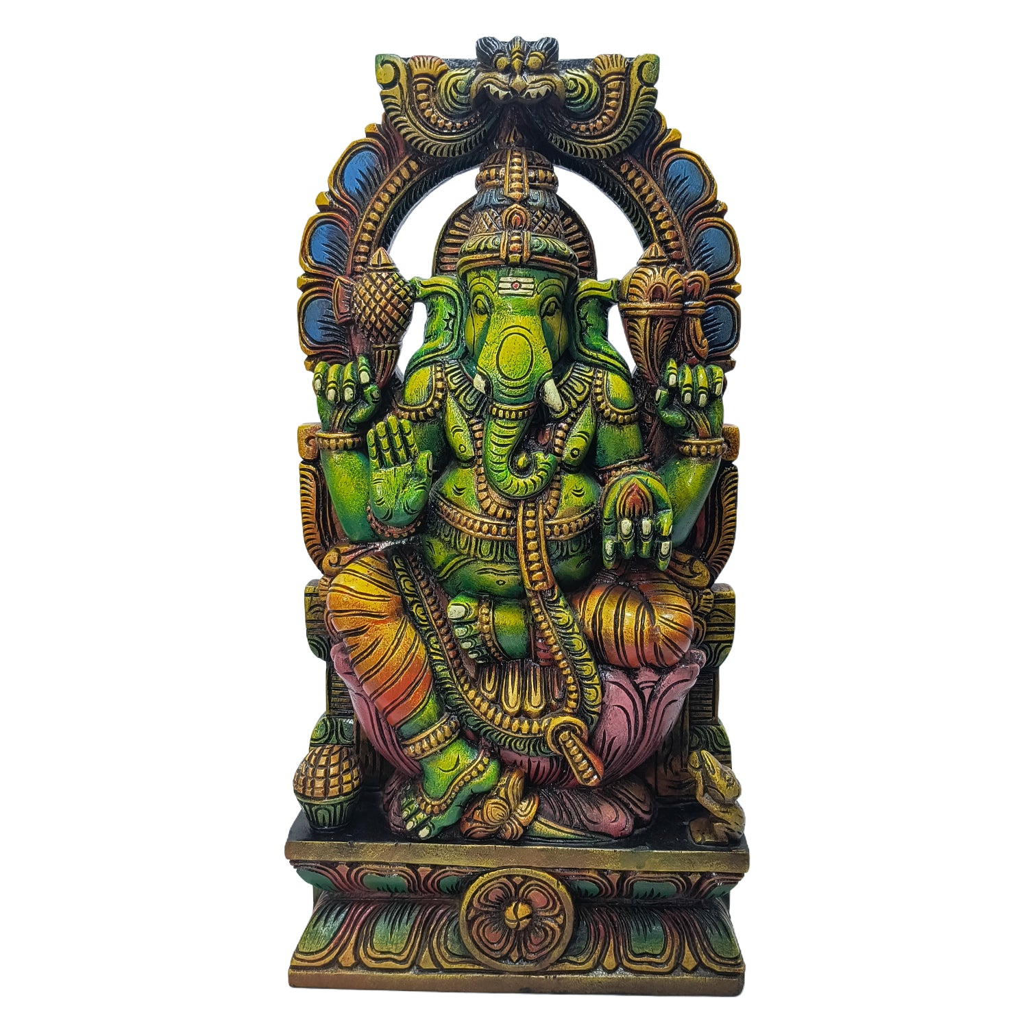 Ganesh Sitting (Green Colour Painted )1 Side Work