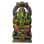 Ganesh Sitting (Green Colour Painted )1 Side Work