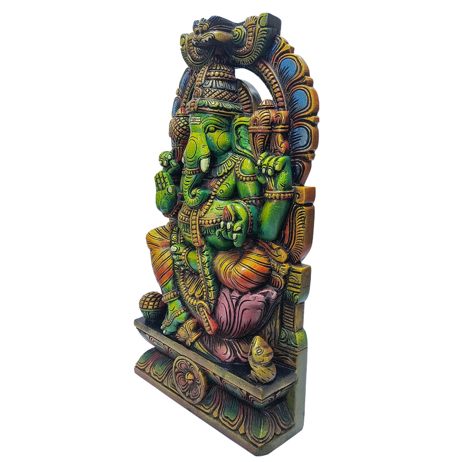 Ganesh Sitting (Green Colour Painted )1 Side Work