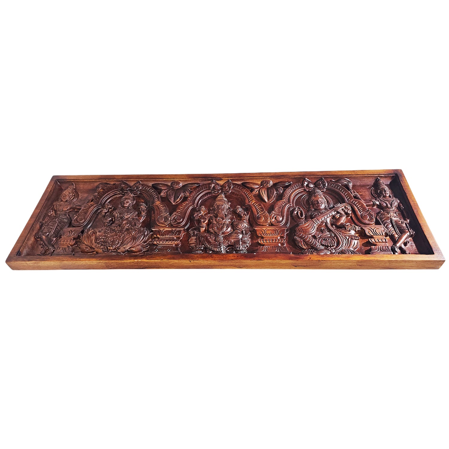 Panel Lakshmi Ganesh Saraswathi (Plain Brown)