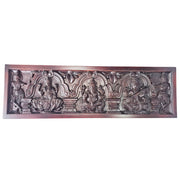 Panel Lakshmi Ganesh Saraswathi (Plain Dark Brown)