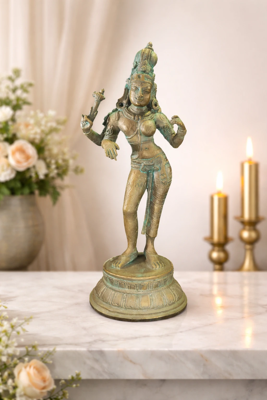 Relaxing Ganesh handcrafted wooden idol