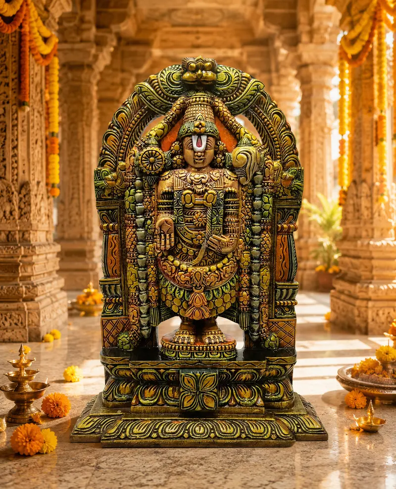 Relaxing Ganesh handcrafted wooden idol