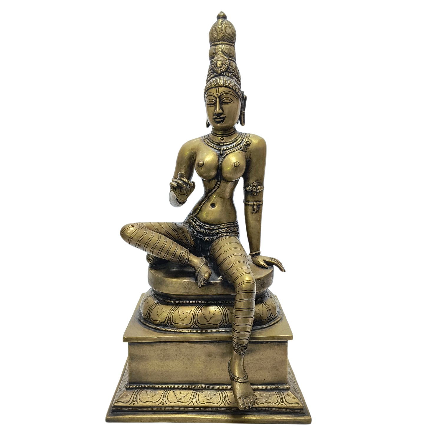 Relaxing Ganesh handcrafted wooden idol