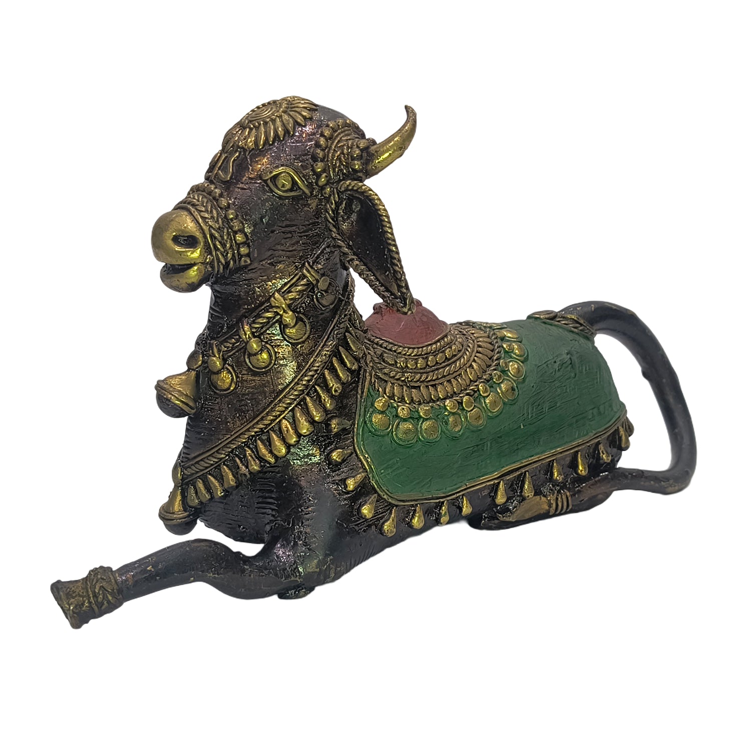 Relaxing Ganesh handcrafted wooden idol