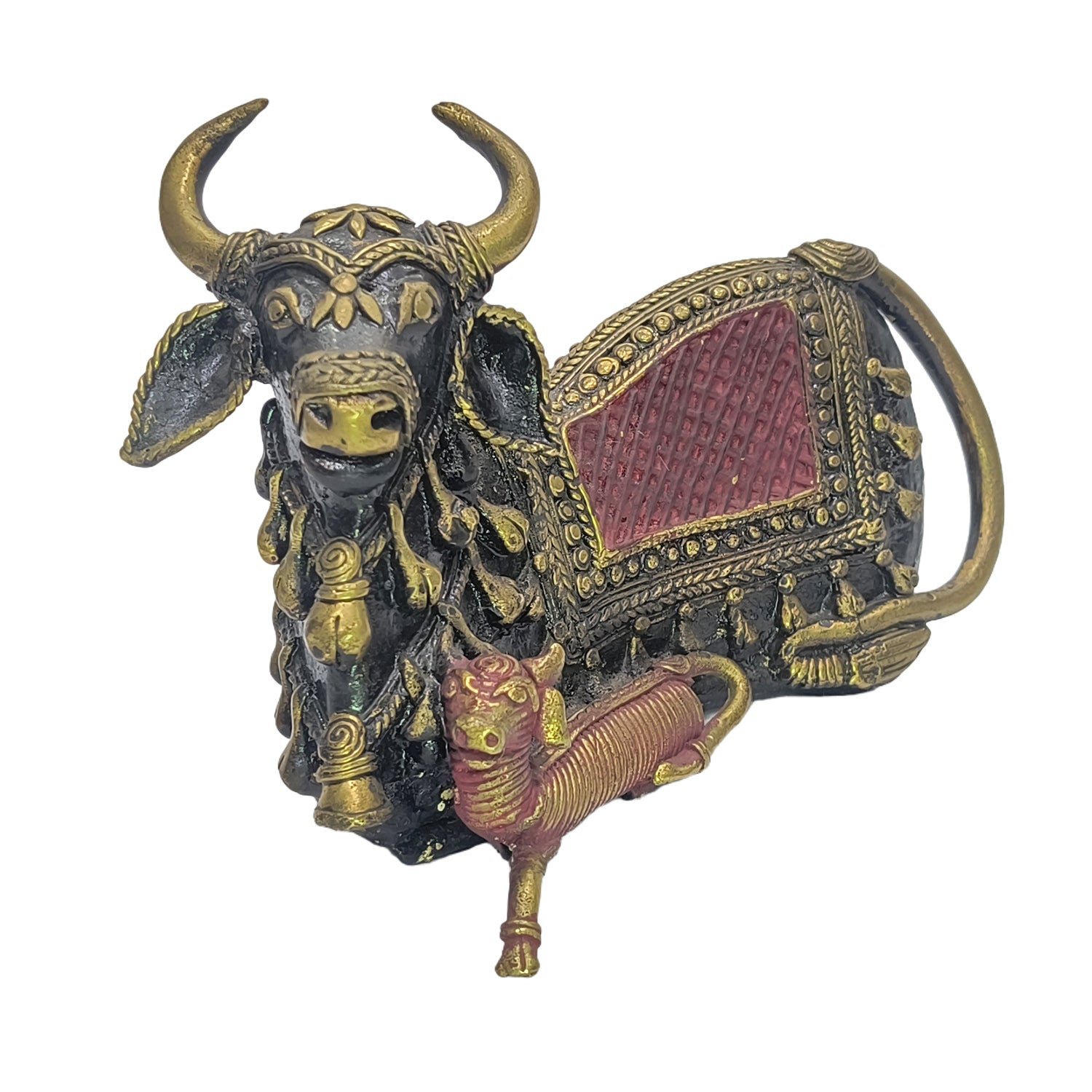 Relaxing Ganesh handcrafted wooden idol