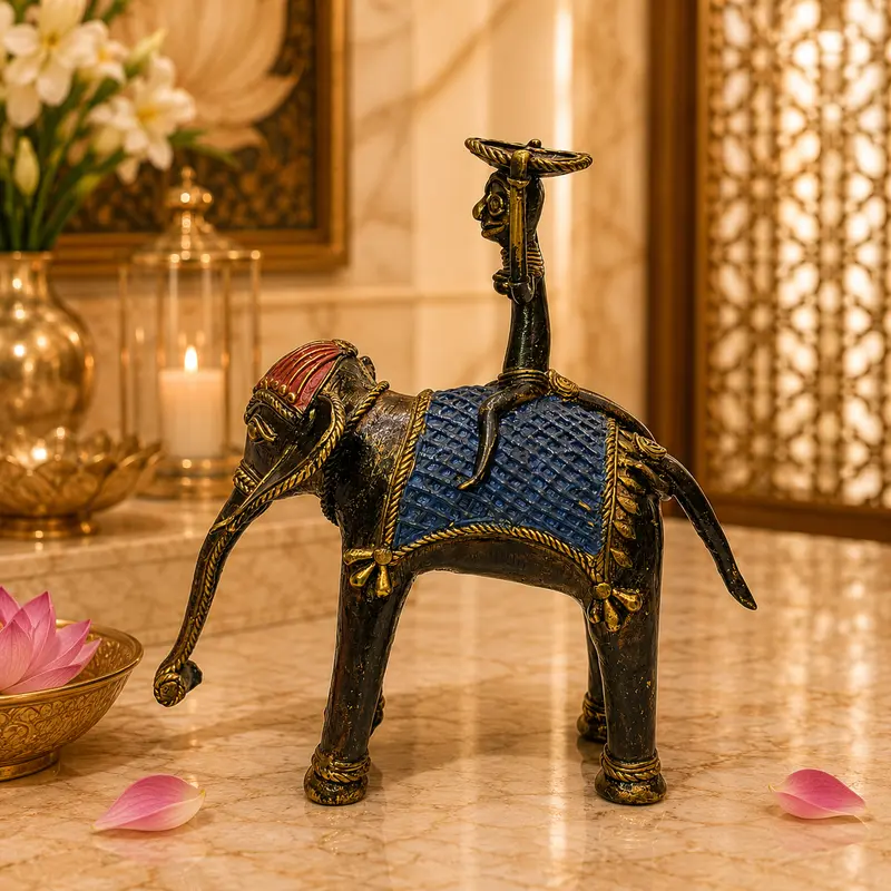 Relaxing Ganesh handcrafted wooden idol