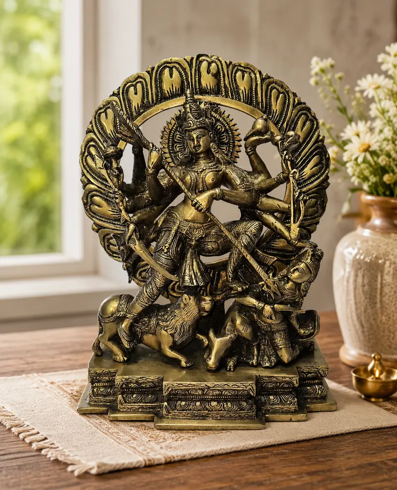 Relaxing Ganesh handcrafted wooden idol