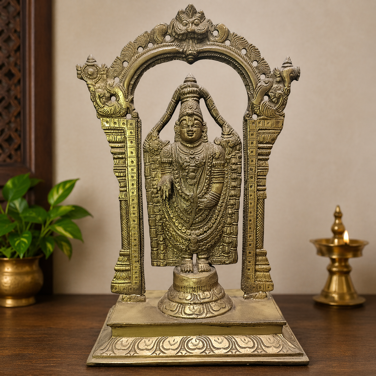 Relaxing Ganesh handcrafted wooden idol