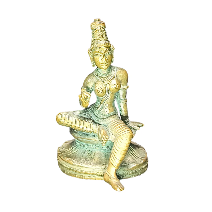 Relaxing Ganesh handcrafted wooden idol