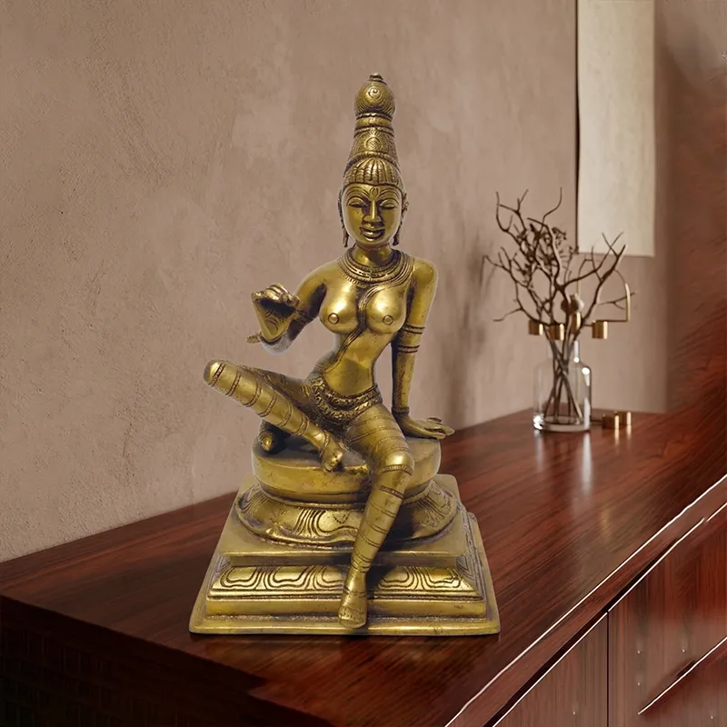 Relaxing Ganesh handcrafted wooden idol