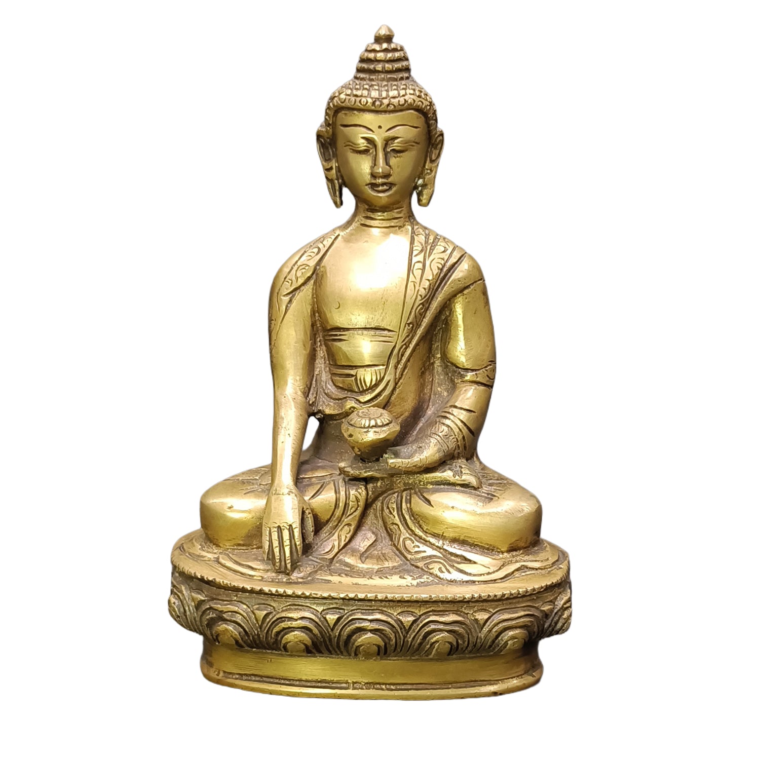 Relaxing Ganesh handcrafted wooden idol