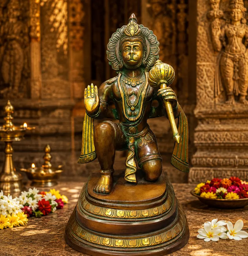 Relaxing Ganesh handcrafted wooden idol