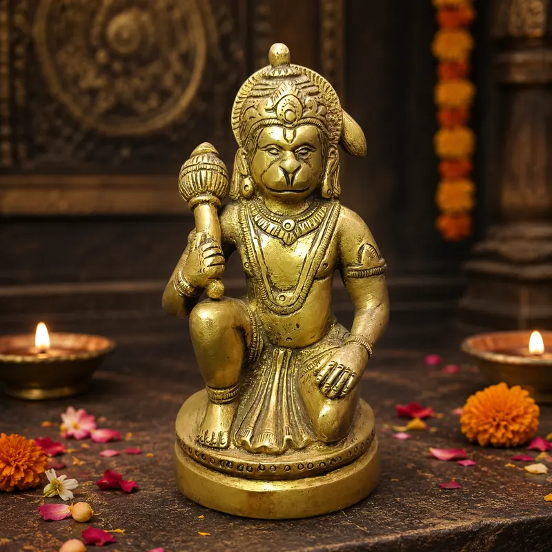 Relaxing Ganesh handcrafted wooden idol