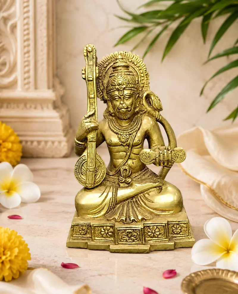 Relaxing Ganesh handcrafted wooden idol