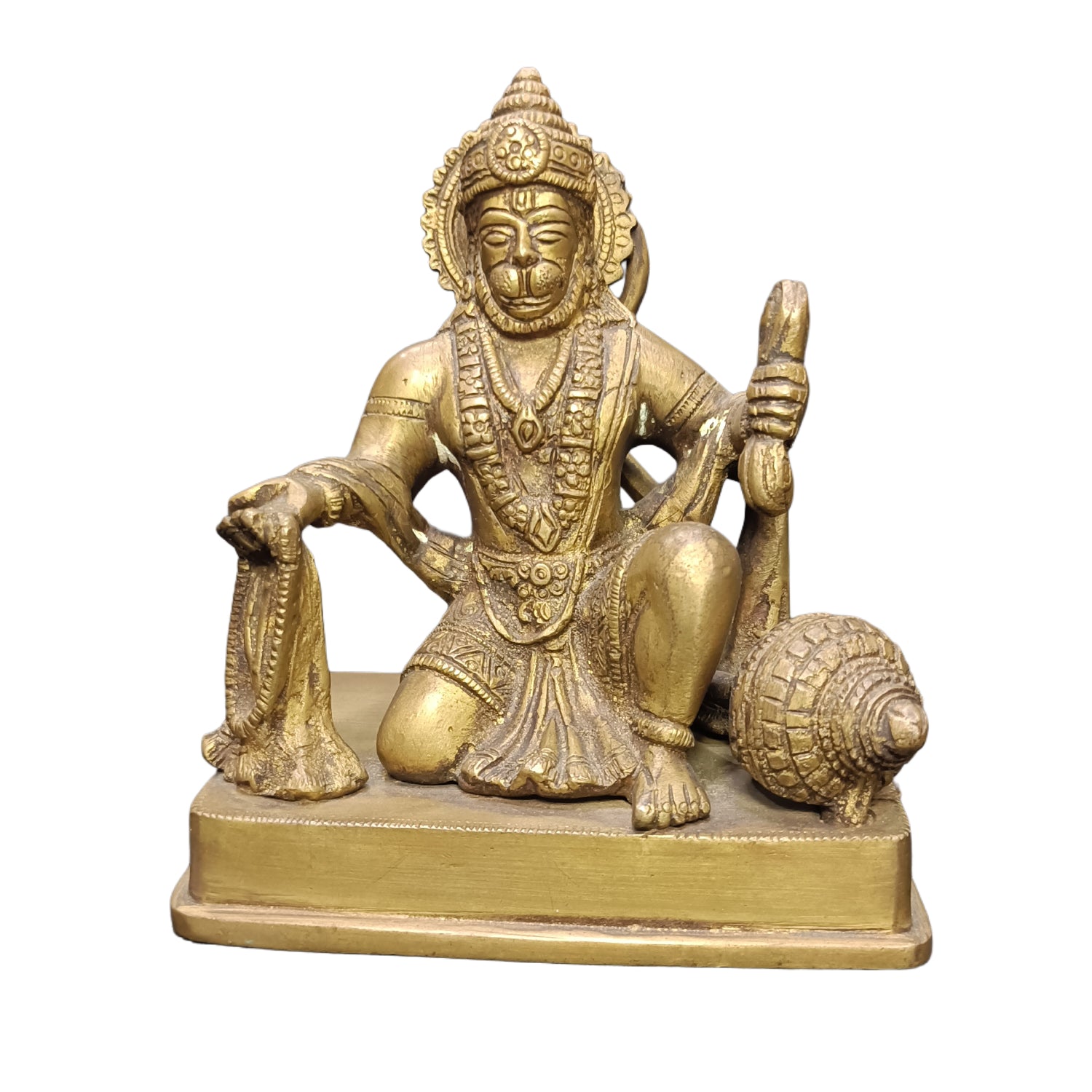 Relaxing Ganesh handcrafted wooden idol