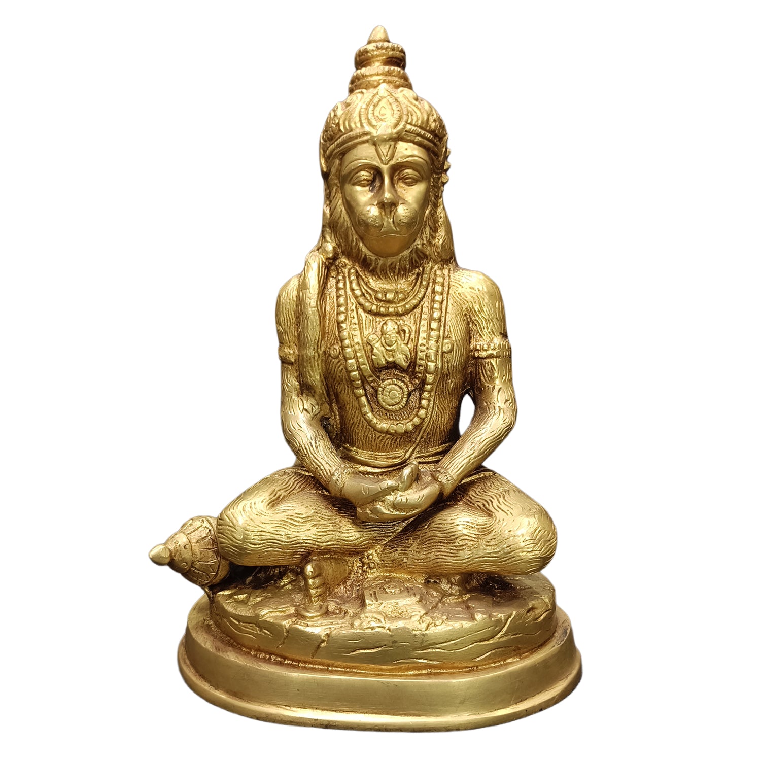 Relaxing Ganesh handcrafted wooden idol