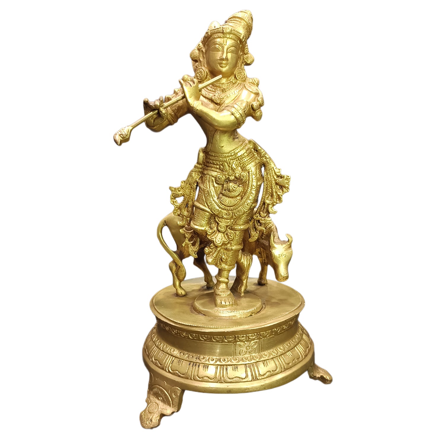 Relaxing Ganesh handcrafted wooden idol