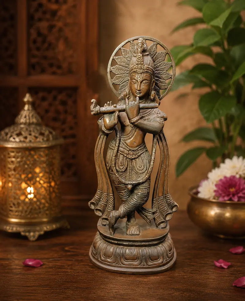 Relaxing Ganesh handcrafted wooden idol