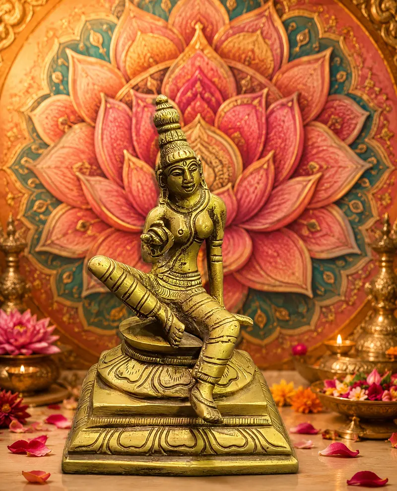 Relaxing Ganesh handcrafted wooden idol