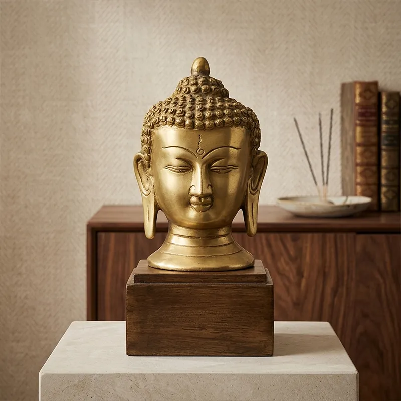 Relaxing Ganesh handcrafted wooden idol