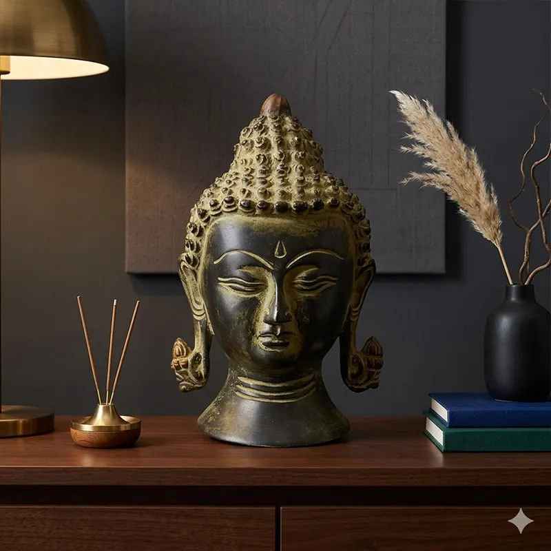 Relaxing Ganesh handcrafted wooden idol