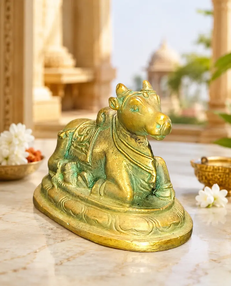 Relaxing Ganesh handcrafted wooden idol