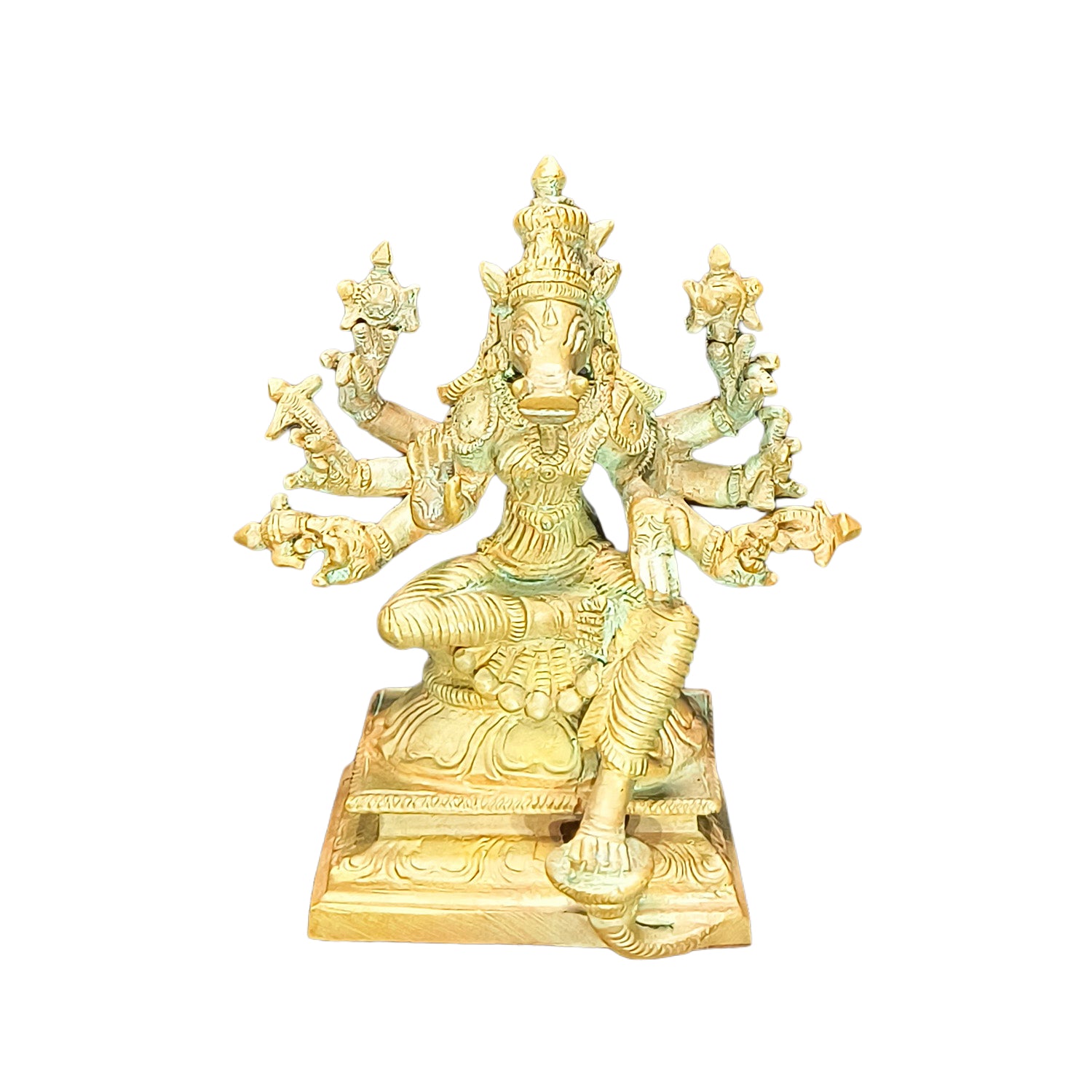 Relaxing Ganesh handcrafted wooden idol