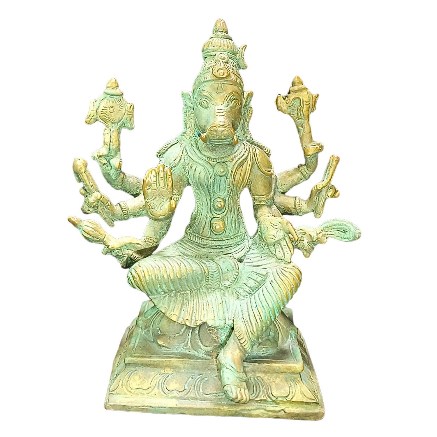 Relaxing Ganesh handcrafted wooden idol