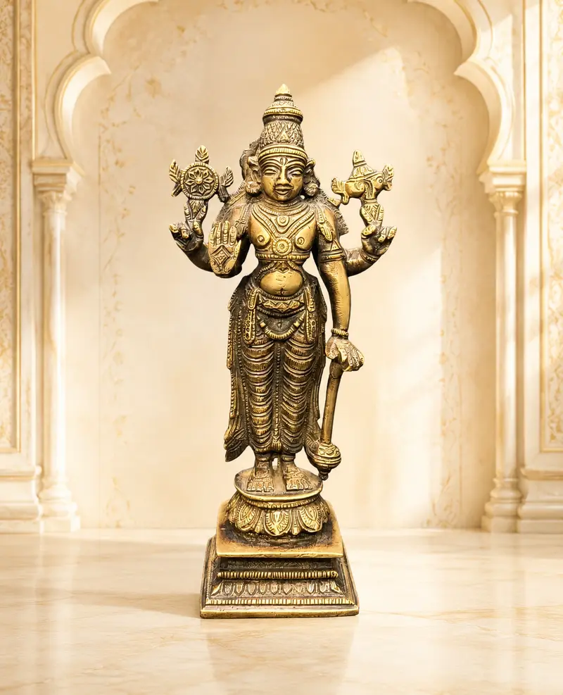 Relaxing Ganesh handcrafted wooden idol