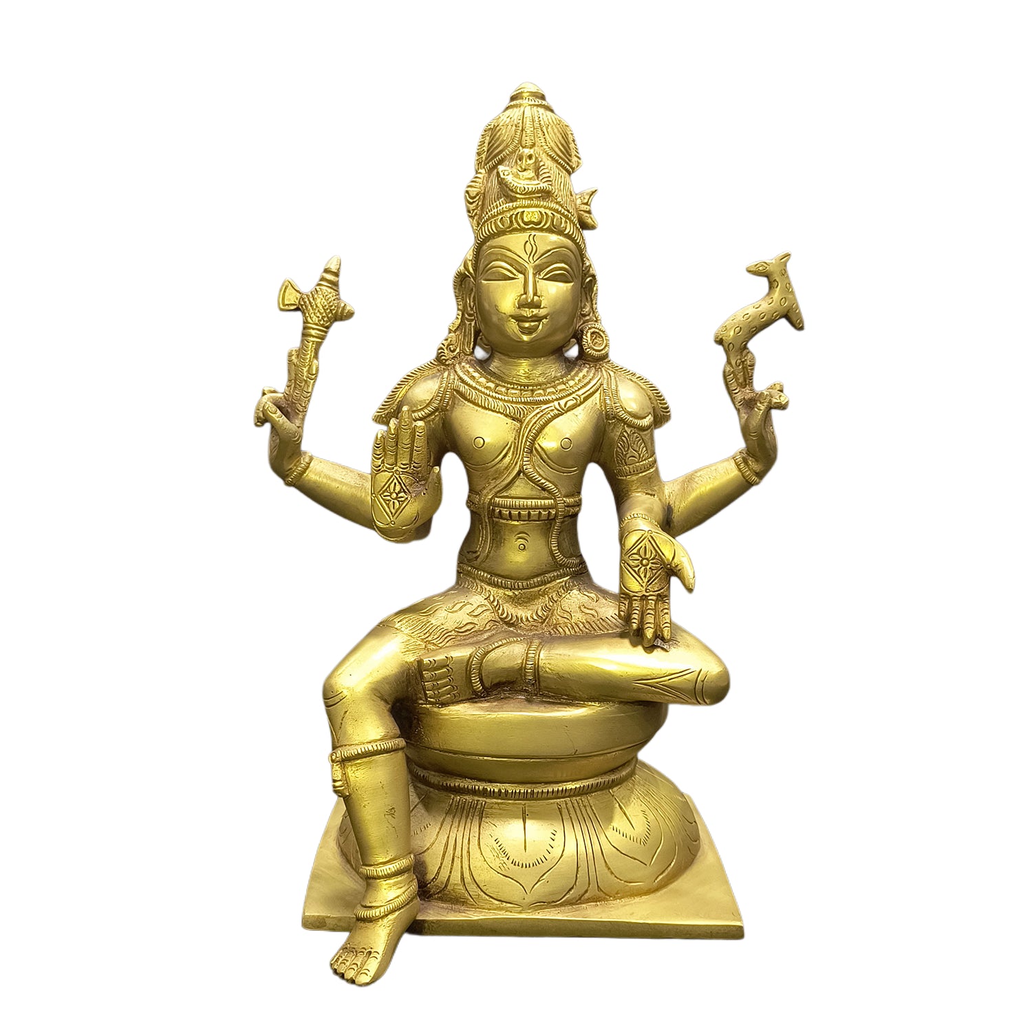 Relaxing Ganesh handcrafted wooden idol