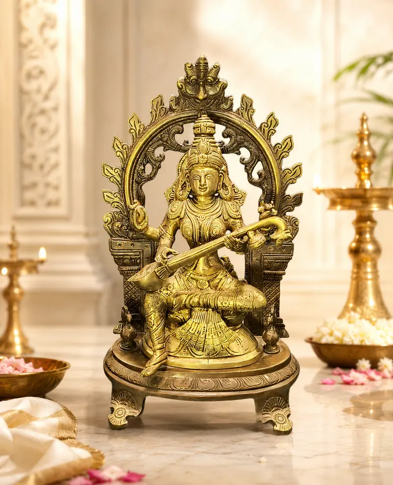 Relaxing Ganesh handcrafted wooden idol