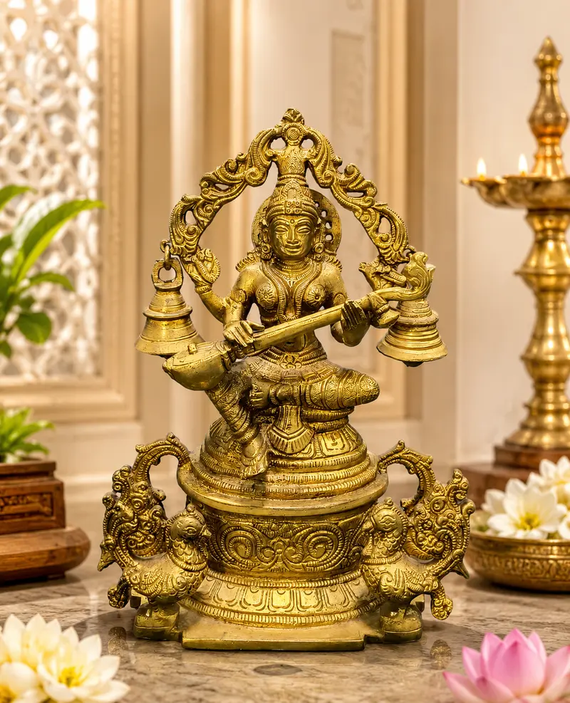 Relaxing Ganesh handcrafted wooden idol