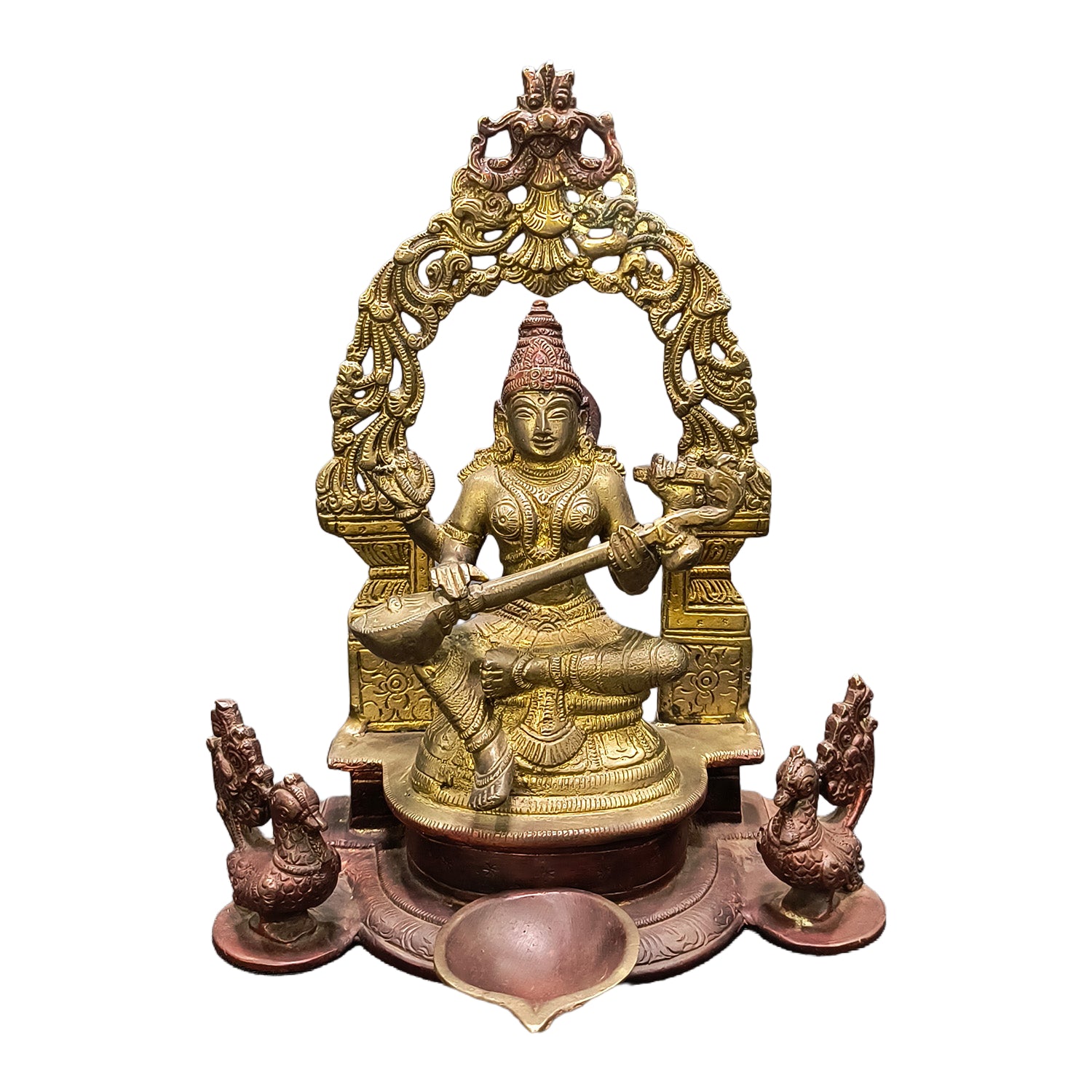Relaxing Ganesh handcrafted wooden idol