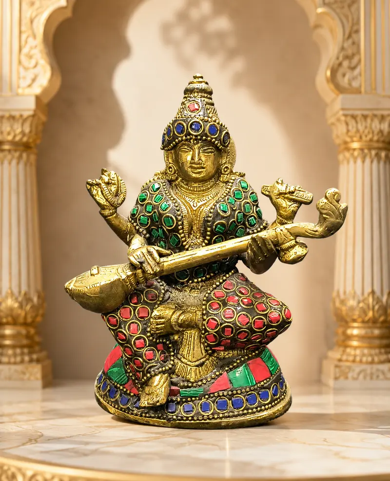 Relaxing Ganesh handcrafted wooden idol